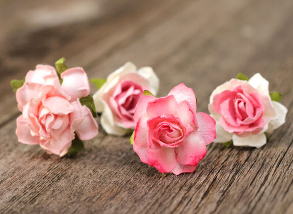 Flower Hair Pin in Blush Pink and Ivory Bridal Hair Accessories
